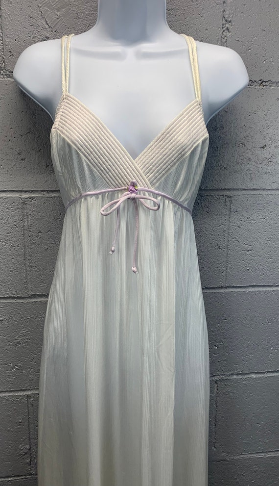Vintage 1970s Val Mode Semi Sheer Nylon Nightgown 