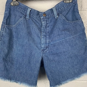 Vintage 1970s Denim Cut Off Jean Shorts Med Lg Vintage Shorts Hippie Boho Country