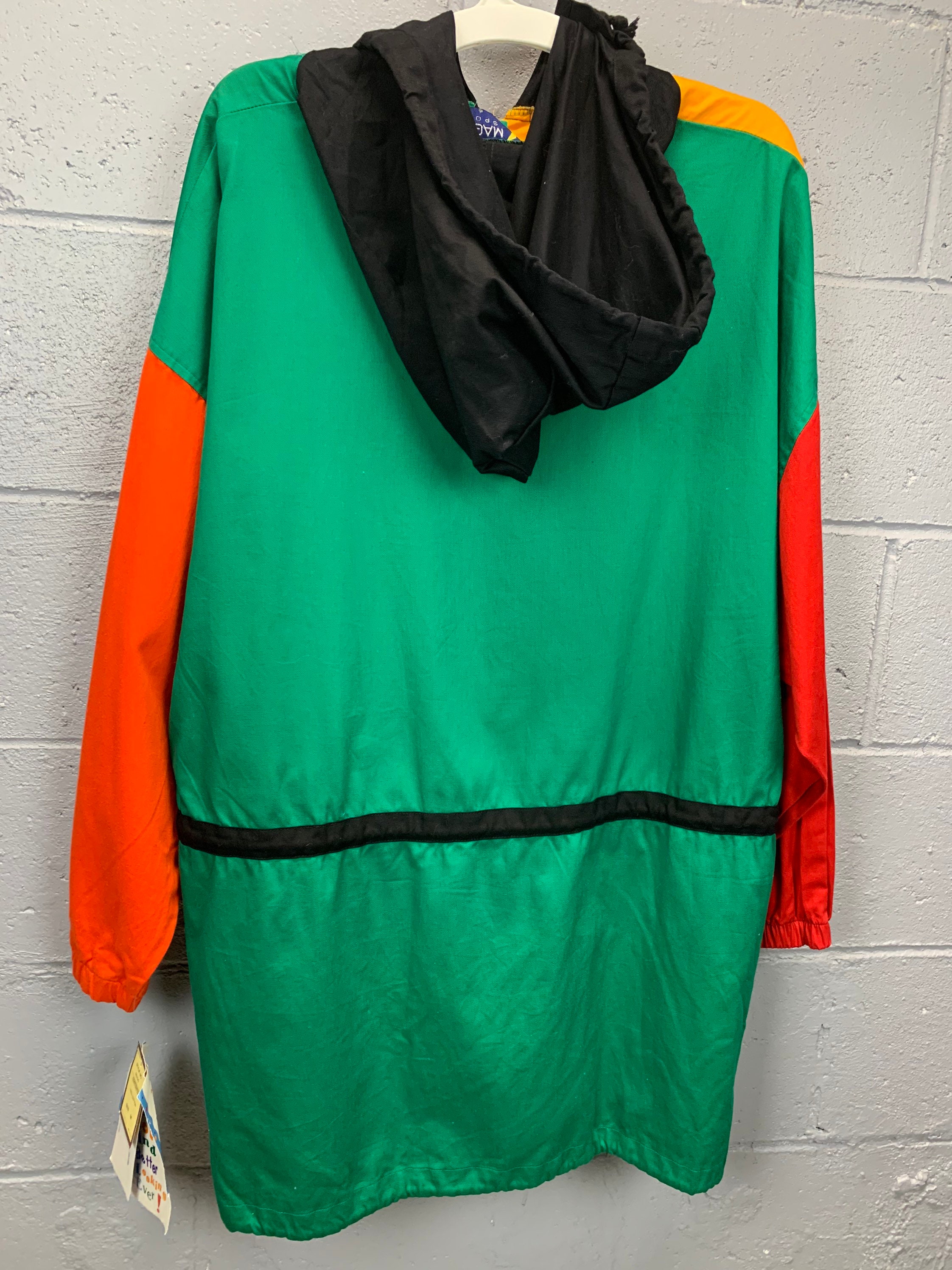 Vintage 1990s Deadstock Color Block Oversized Hooded Jacket