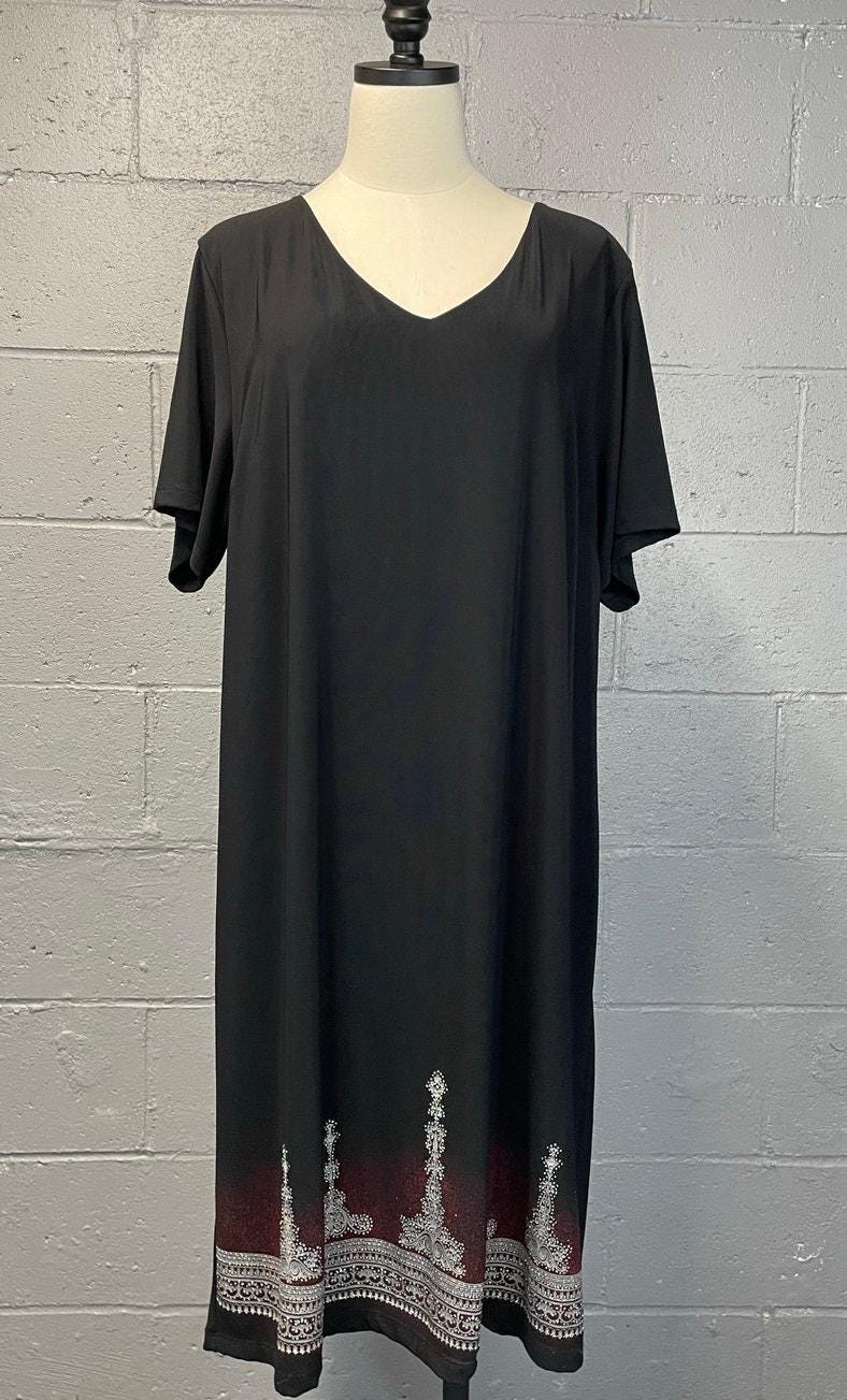 slim fit dress slacks Bertie Black Chevron Swing Dress by Unique Vintage – Hollyville Boutique main image 1