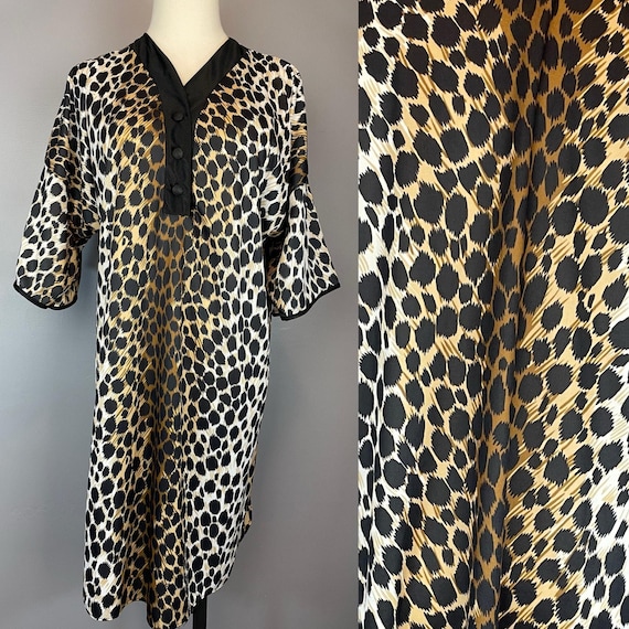 Vintage Cheetah Print Nightgown Sleep Shirt Free Size Muumuu Kaftan Etsy UK