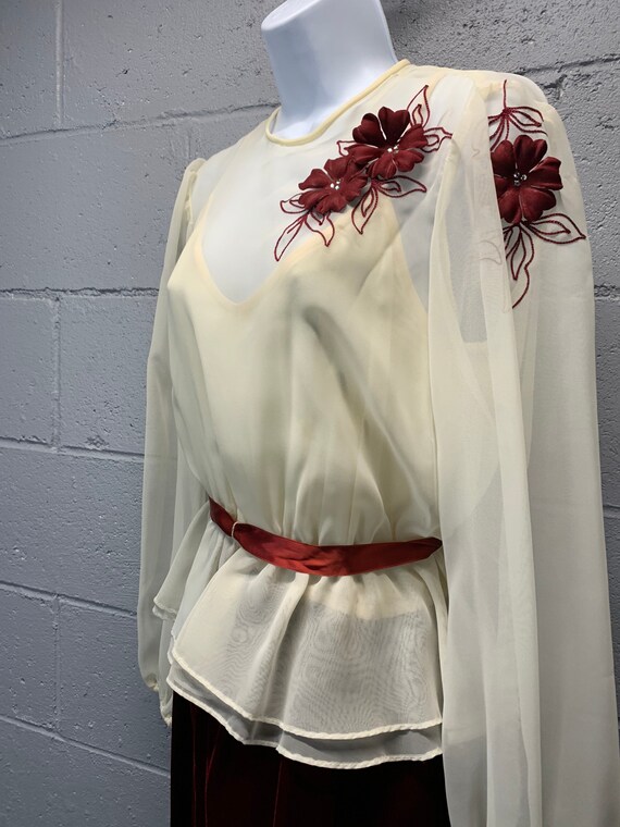 Vintage 1970s Blouson Shirt Dress 
