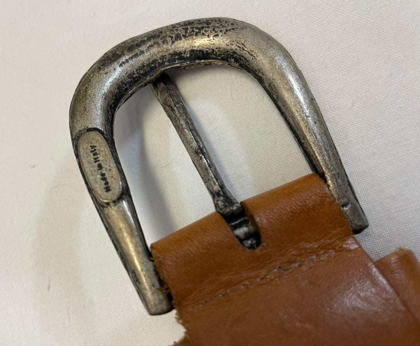 Vintage 1990s Brown Ladder Braided Leather Belt Italy Large Braided Italian Leather Belt 90s 2000s Vintage 30-31-32 USA  main image 4