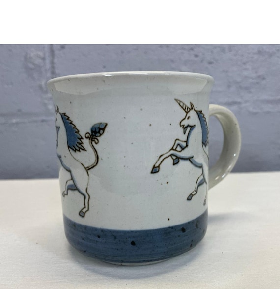 Vintage 1980s Otagari Ceramic Stoneware Unicorn Mug Blue White Speckled 10  Oz - Etsy Israel