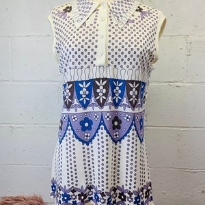 Vintage Flower Power Psychedelic Sleeveless Blouse B2