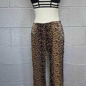 1990s vintage y2k JAPAN leopard 豹柄 pants Y2K Hotkiss Vintage Velvet Mid Rise Pants / 90s Leopard
