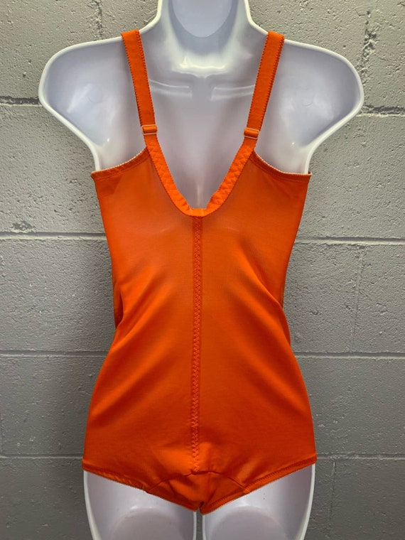 Vintage Hand Dyed Orange Bodysuit Vintage Lingeri… - image 3