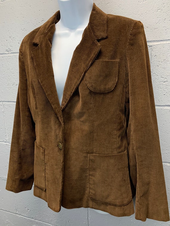 Vintage 1980s Jordache Brown Corduroy Blazer Jacke