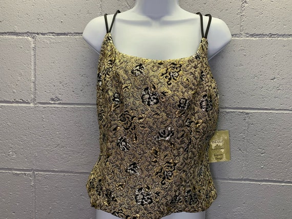 Vintage1950s Deadstock Brocade Sleeveless Cropped… - image 1