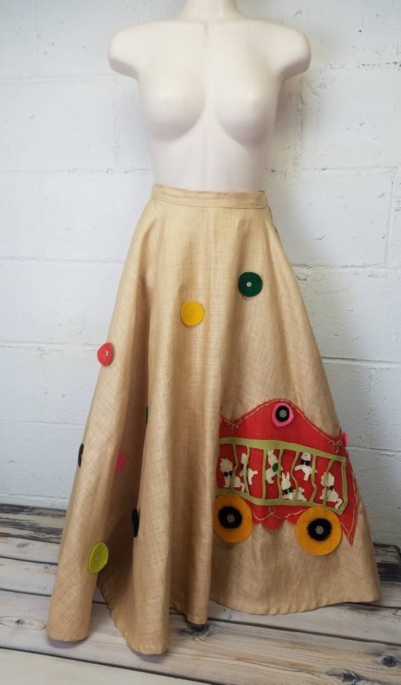 Vintage 50s Circle Skirt Circus Skirt Poodle Skirt