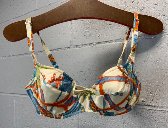 Vintage 1960s Vanity Fair Quilted Underwire Bullet Bra Size 36 B Abstract  Baroque Psychedelic Pin up Vintage Lingerie B5 