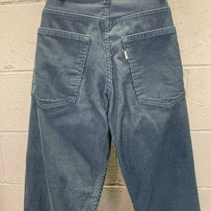 Vintage 1970s White Tab Levi’s Slate Blue Corduroy Pants Corduroy Jeans 32x36