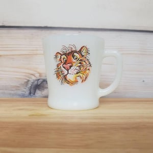 Vintage Anchor Hocking Fire King Milk Glass Tiger Mug - Etsy