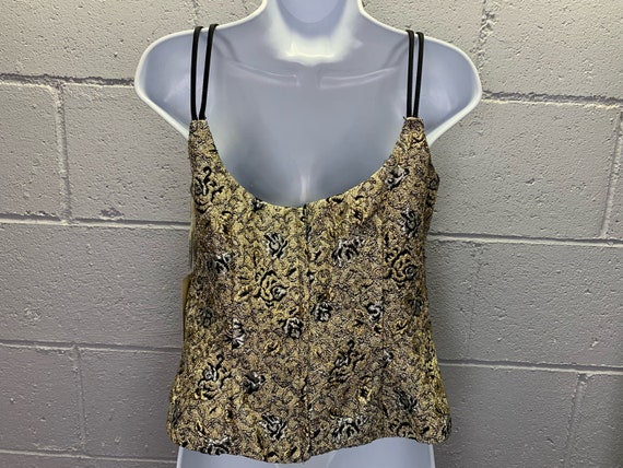 Vintage1950s Deadstock Brocade Sleeveless Cropped… - image 2