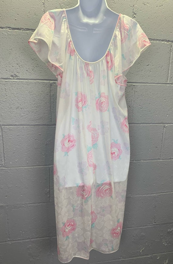 Vintage Deadstock Valmode Nylon Nightgown Floral … - image 10