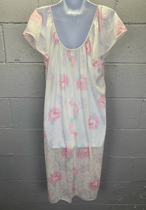 Vintage Deadstock Valmode Nylon Nightgown Floral … - image 9