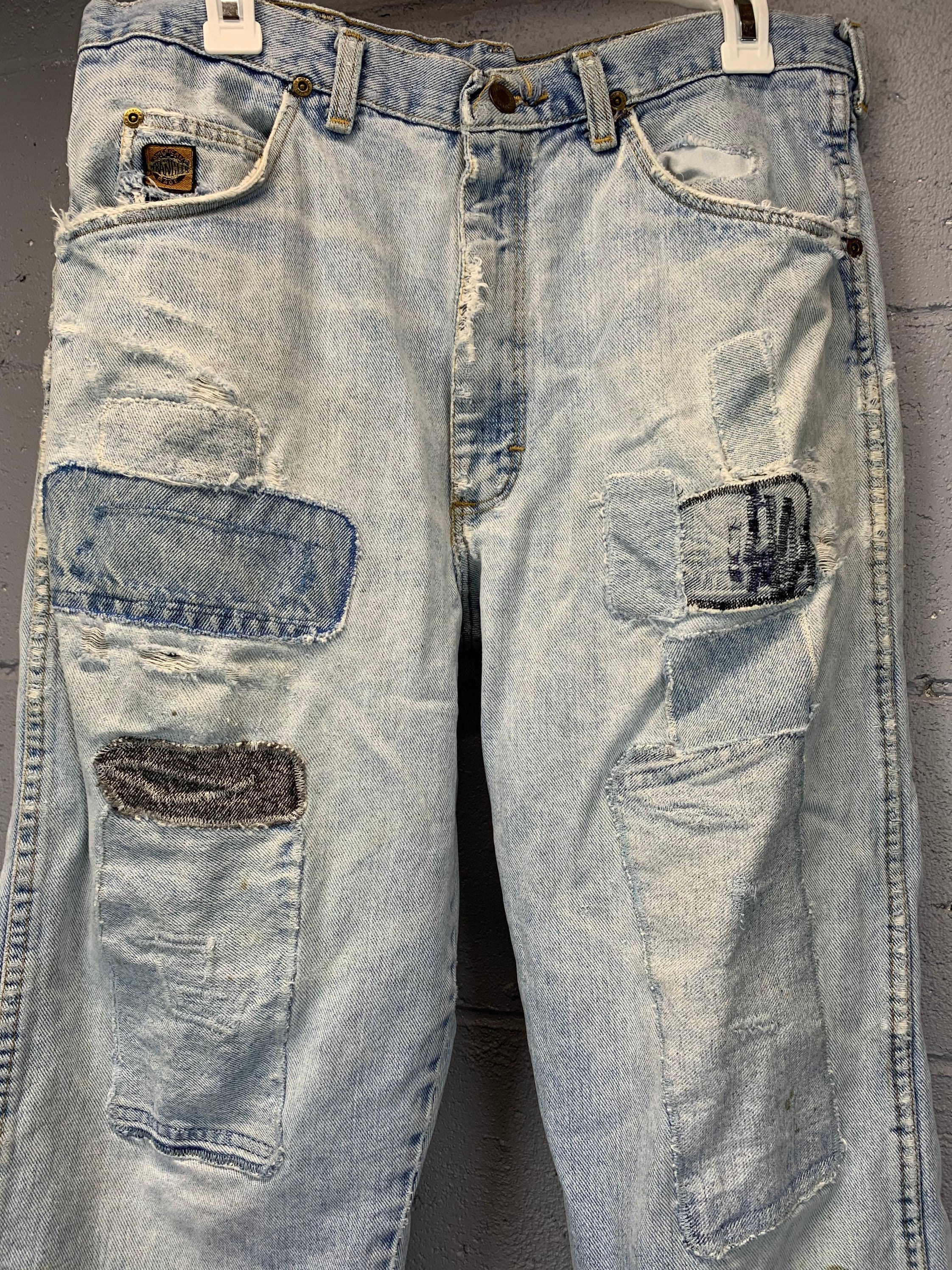 Vintage 1960s Wrangler Jeans: Patched & Distressed High