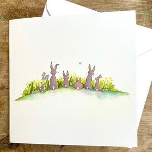 Love is all you need Pack of 5 Bunny Rabbit Greetings Cards same design.Only from Honeysuckle Harebell. image 2