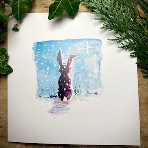 Hare Christmas Cards: Watercolor Illustration, Pack of 6