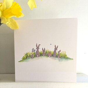 Love is all you need Pack of 5 Bunny Rabbit Greetings Cards same design.Only from Honeysuckle Harebell. image 3