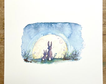 Make a wish Print -Taken from the original watercolour illustration. Print only. Size 8"x8".