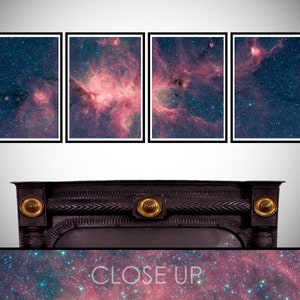 Cat&#39;s Paw Nebula, Astronomy Print, Space, Galaxy Print, NASA, Set of 4, Tetraptych, Wall Art, Print, Gifts for Geeks