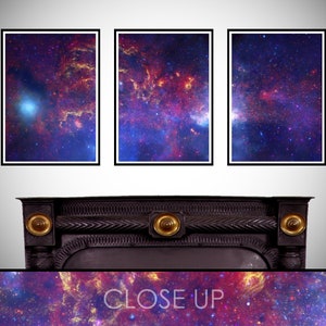 Milky Way, Astronomy Print, NASA, Space, Hubble, Spitzer, Chandra X-ray, Set of 3, Triptych, Wall Art, Print, Gifts for Geeks
