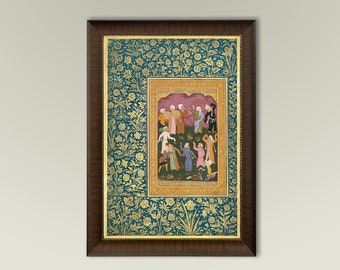 Dancing Dervishes - Sufi Dance Wall Art, Islamic Fine Art, Persian Miniature, Eclectic Decor, Sufi Painting, Sufi Dance