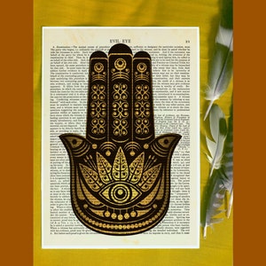 Hamsa Art - Hand Art Print, Hamsa Hand Wall Art, Eclectic Decor, Spirituality Prints, Silver Hamsa, Fatima Hamsa