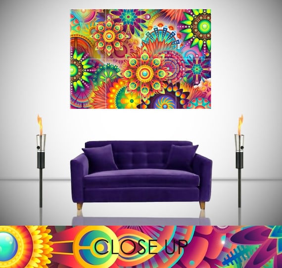 BUDDHA TRIPPY POSTER ABSTRACT PSYCHEDELIC ART POSTER WALL PRINT LARGE GIANT