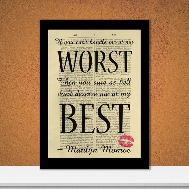 You Can T Handle Me Quotes If You Can't Handle Me Worst Best Marilyn Monroe Quote | Etsy