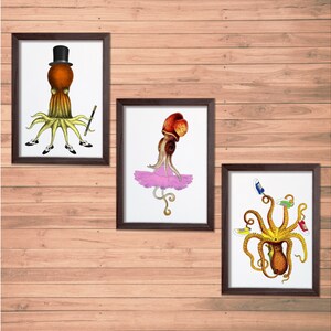 Octopus Print - Octopus Art, Eclectic Decor, Nautical Decor, Octopus Decor, Kraken Octopus, Octopus Bathroom, Octopus Wall