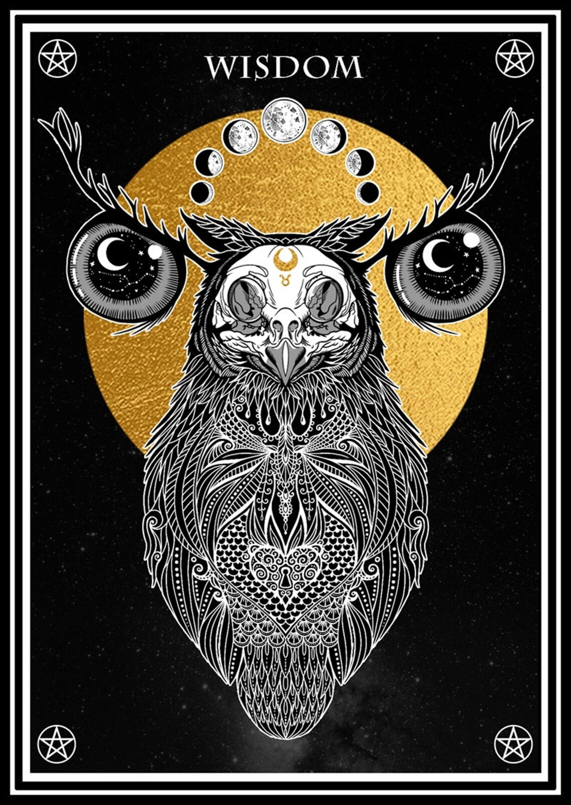 Owl Oracle Card Postcard Fine Art Print Intention Etsy UK