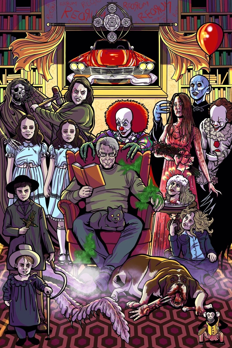 Stephen King A4 Art Print Horror movie fan art Gothic Etsy