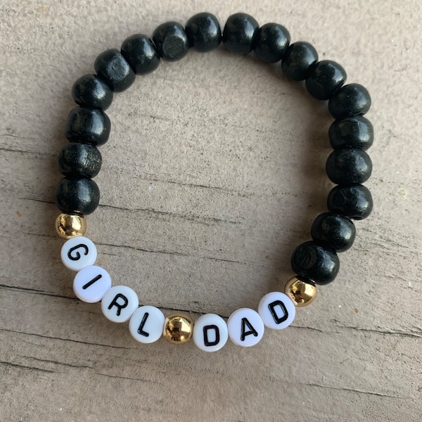 Father’s Day gift, Father’s Day bracelet for “girl dad”, Men’s beaded bracelet, handcrafted for Dad!