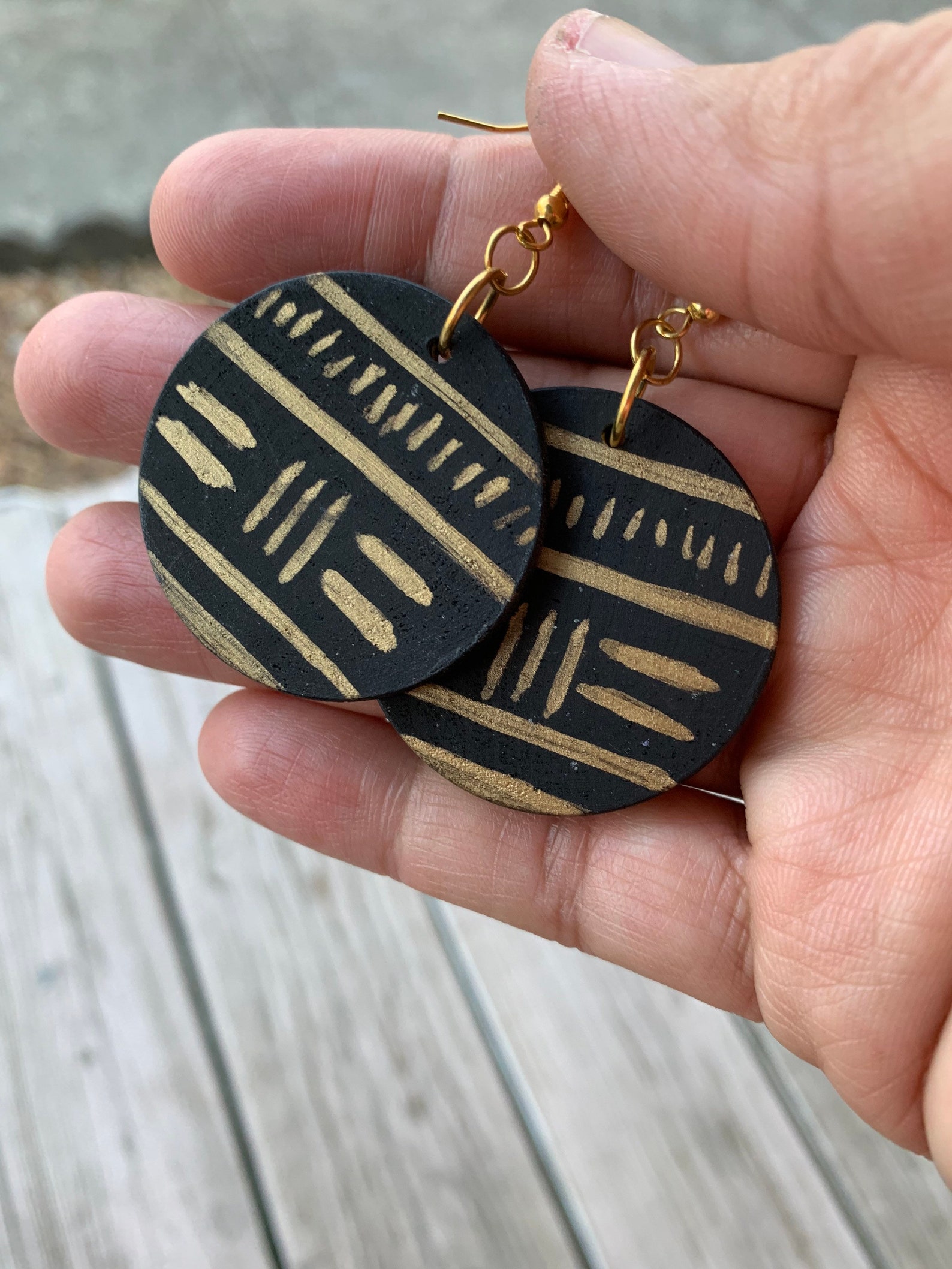 Mudcloth Design Earrings African Tribal Inspired Jewelry Etsy