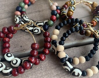 Hoop earrings (4Pair) Bundle, Afrocentric Cultural Hoop Statement Earrings!