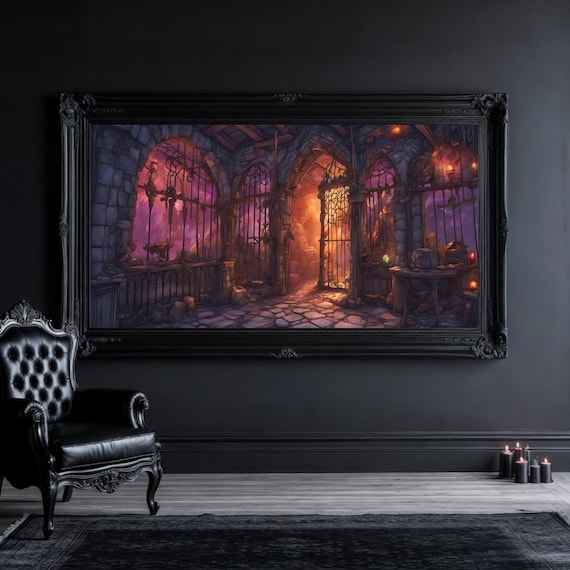 The Alchemist’s Passage Printable Art  | Gothic Fantasy Sorcery Chamber | Witch Craft Scenescape Print (Digital Download)