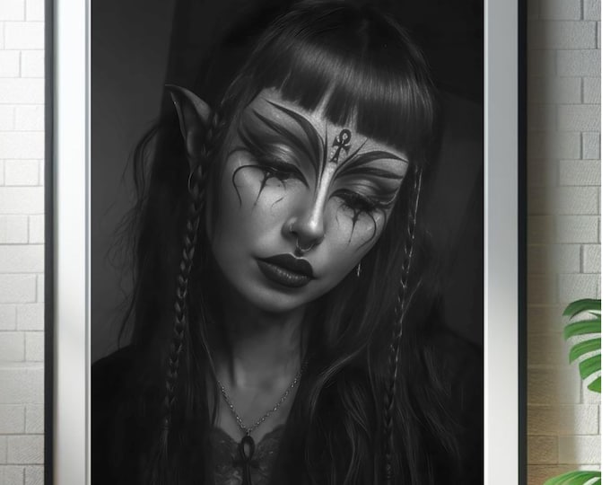 Gothic Elf Portrait Art: Dark Fantasy Ankhshade Oracle