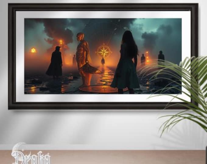 Lost Compass Art Print - Surreal Bronze Fantasy Statue