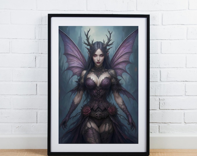 Thorn Nightshade Artwork: Gothic Dark Fairy Print (Digital Download)
