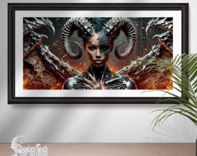 Bakugon Demon Wall Art - Cyberpunk Sci-Fi Fantasy Print