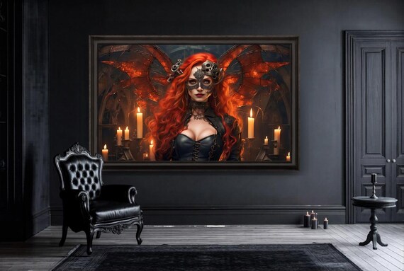 Masked Skull Fire Nymph: Gothic Steampunk Fantasy (Digital Download)