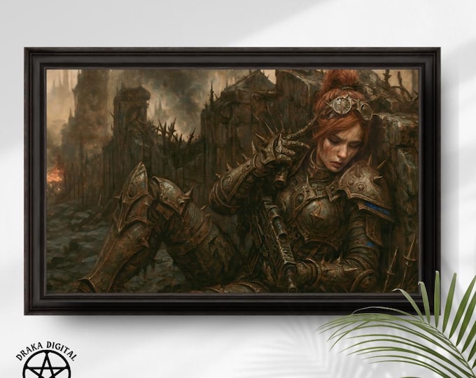 Gothic Wasteland Vestal: Dark Fantasy Printable Art (Digital Download)