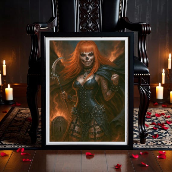 Necromancer Queen Artwork: Gothic Dark Fantasy - Digital Download