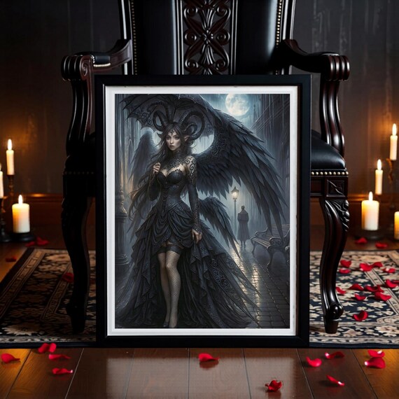 Horned Seer of Umbrafall Art - Gothic Witch and Dark Fantasy Print