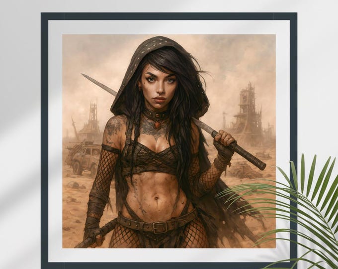 The Last Ritewalker | Post-Apocalyptic Gothic Warrior Printable Art - Dark Fantasy Mad Max Style Fan-art Print