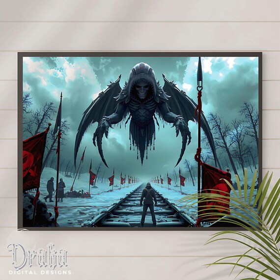 The Revenant - Skeletal Demon Print | Dark Fantasy Art - Instant digital download