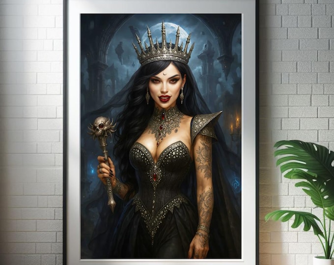 Regal Gothic Queen Print: Dark Fantasy Art (Digital Download)