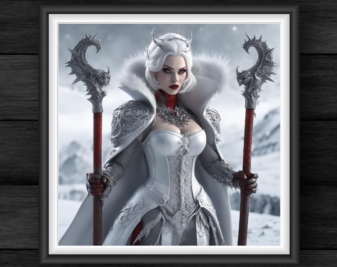 Fantasy Evil Queen Art: Gothic Winter Fairy Tale Printable